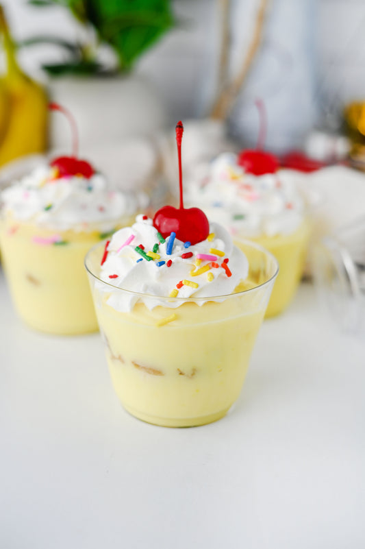 Banana Split Pudding Cups Set #1