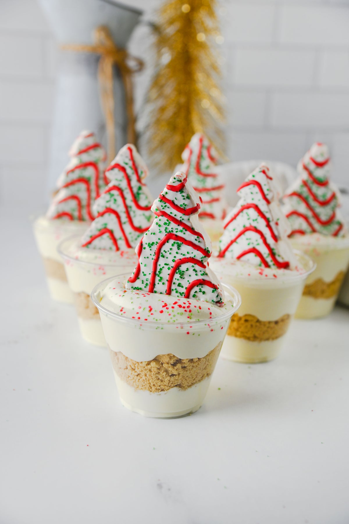 Christmas Tree Cake Dirt Cups Set #1