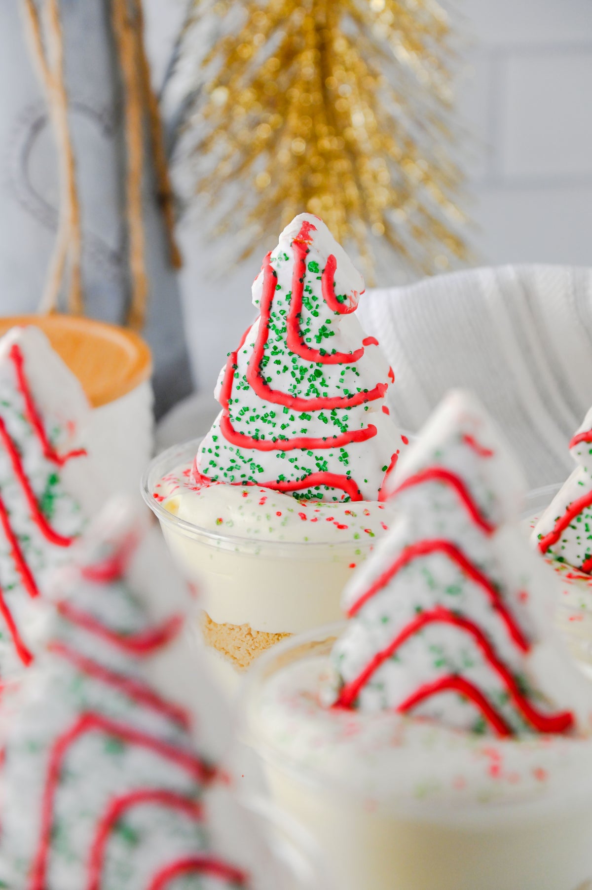 Christmas Tree Cake Dirt Cups Set #1