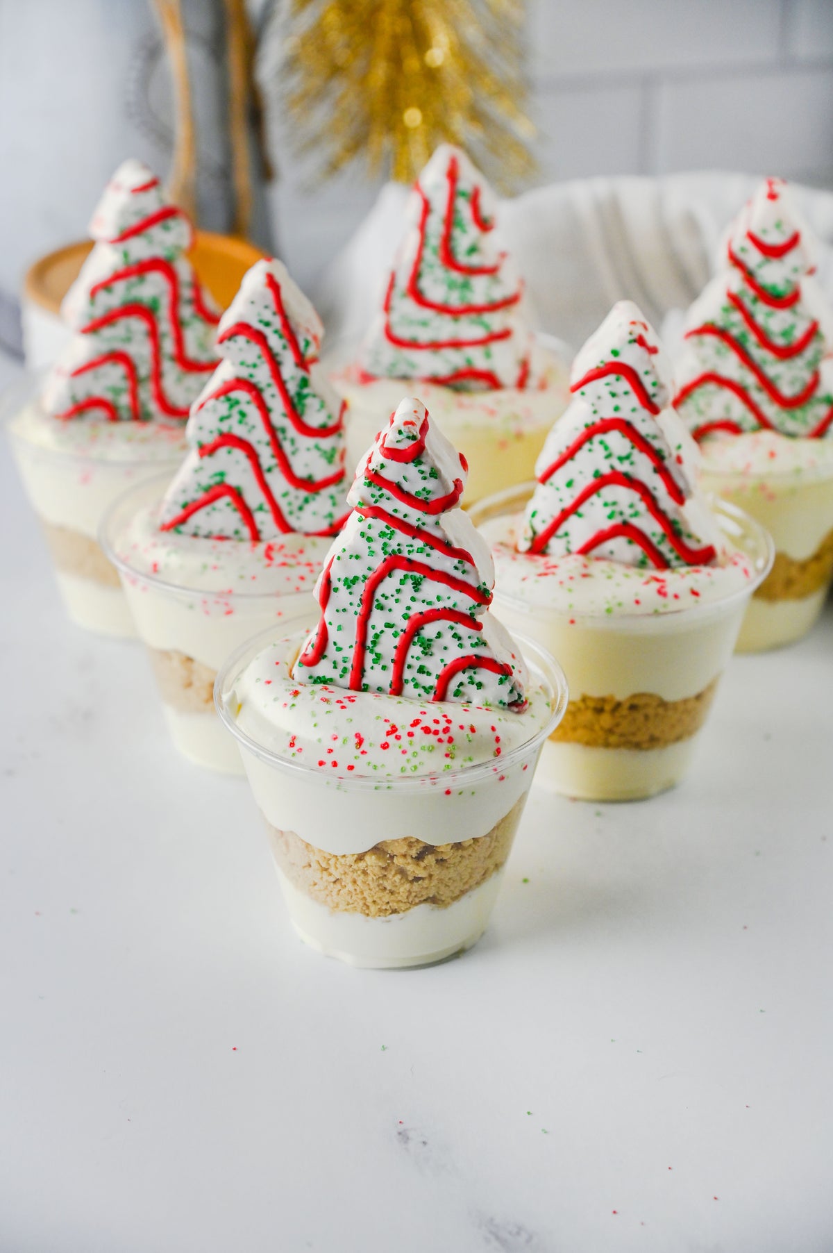 Christmas Tree Cake Dirt Cups Set #1