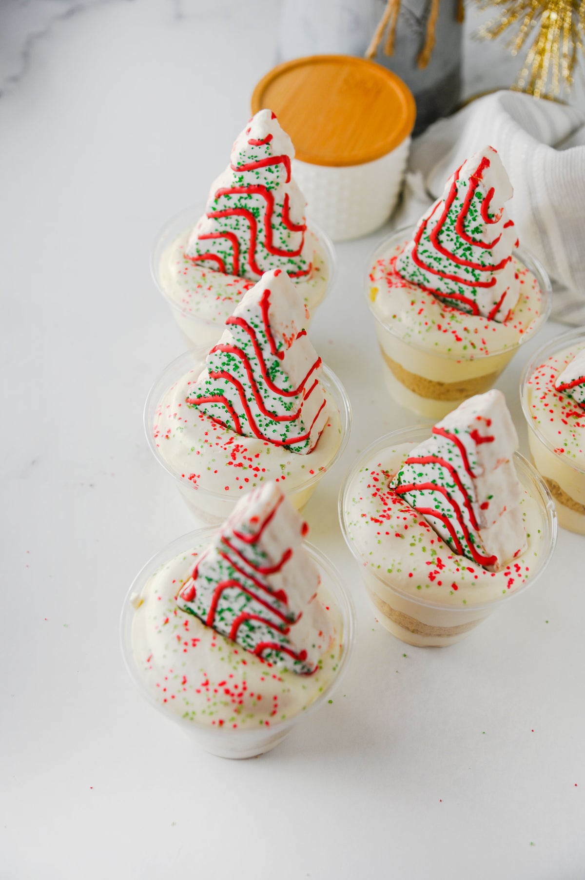 Christmas Tree Cake Dirt Cups Set #1