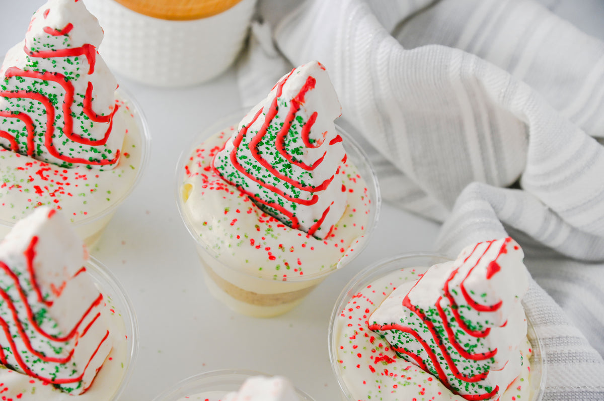 Christmas Tree Cake Dirt Cups Set #1
