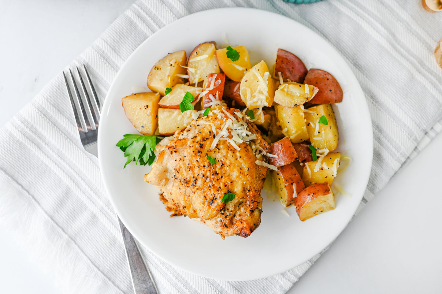 Slow Cooker Garlic Parmesan Chicken and Potatoes Set #1