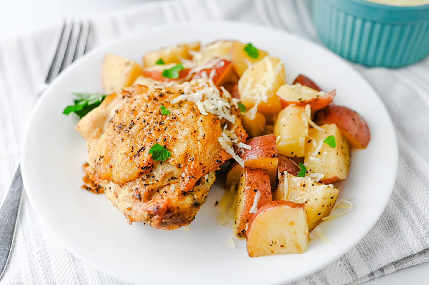 Slow Cooker Garlic Parmesan Chicken and Potatoes Set #1