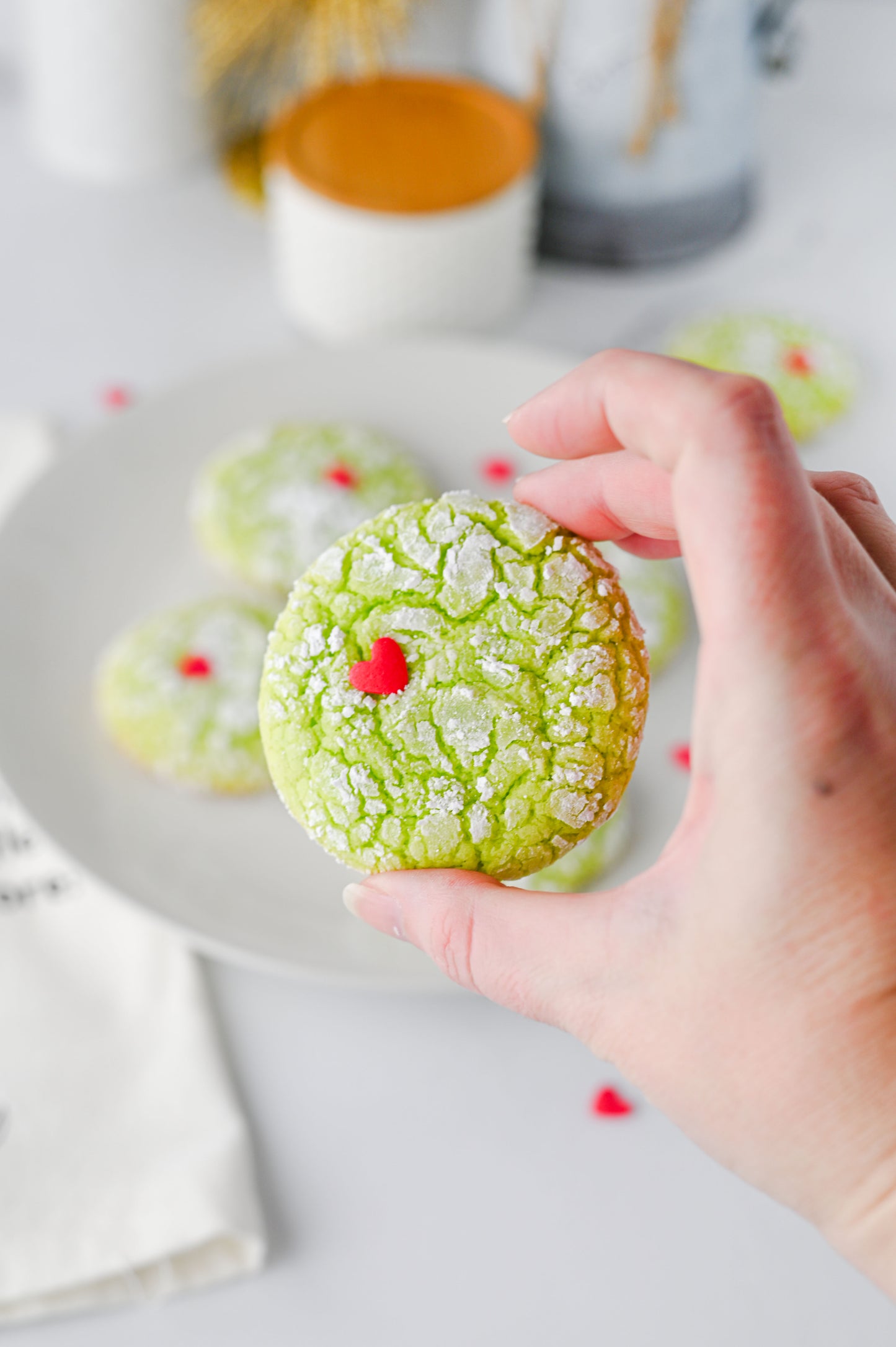 Grinch Crinkle Cookies Set #1