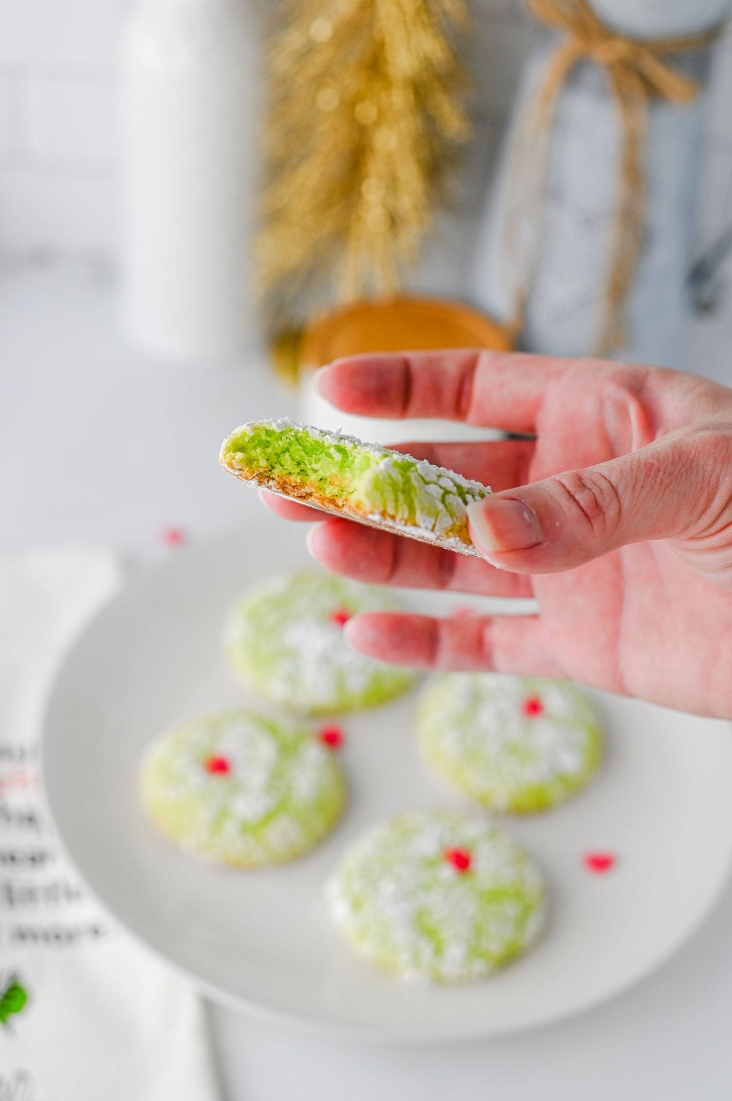 Grinch Crinkle Cookies Set #1