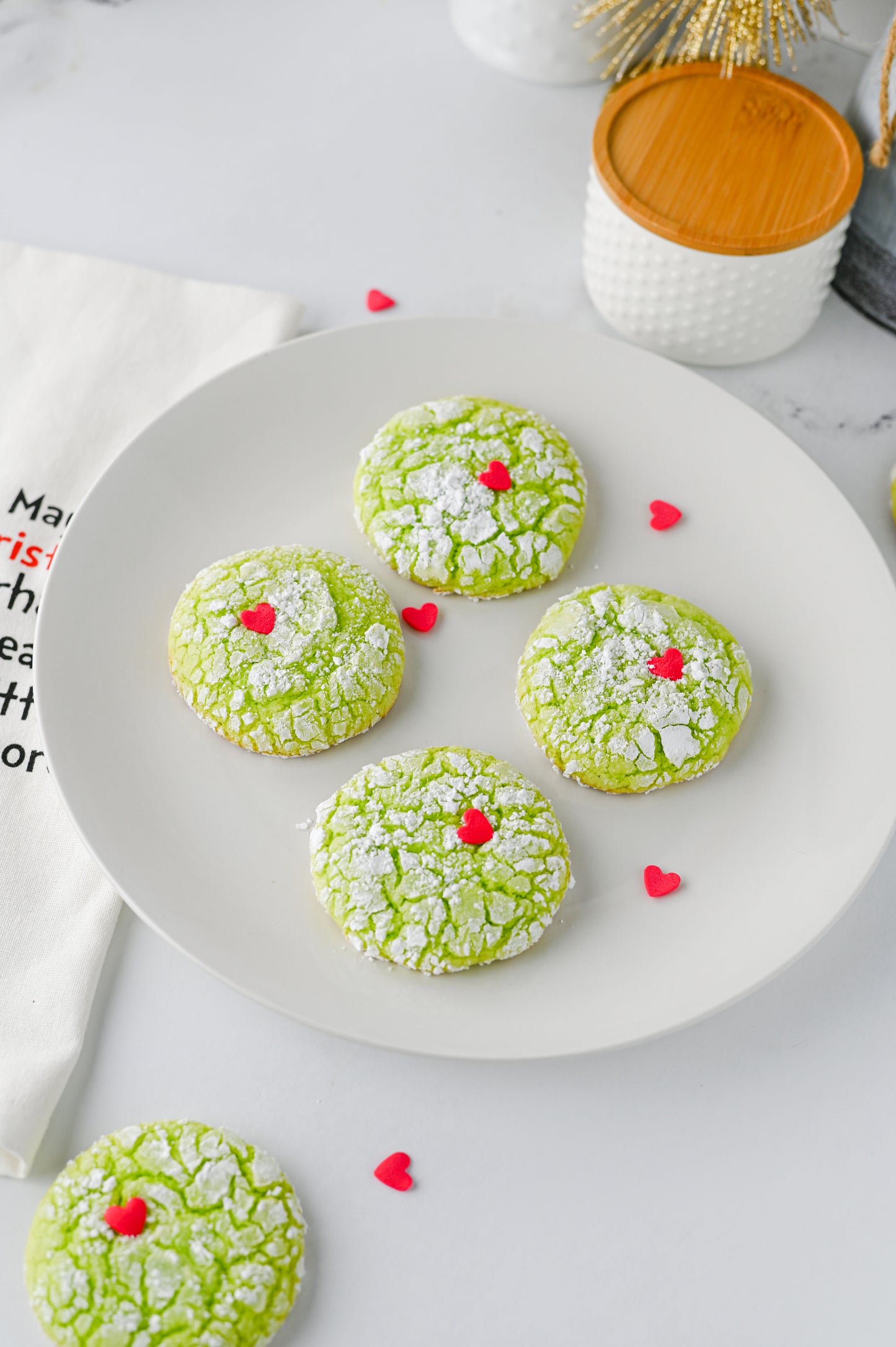 Grinch Crinkle Cookies Set #1