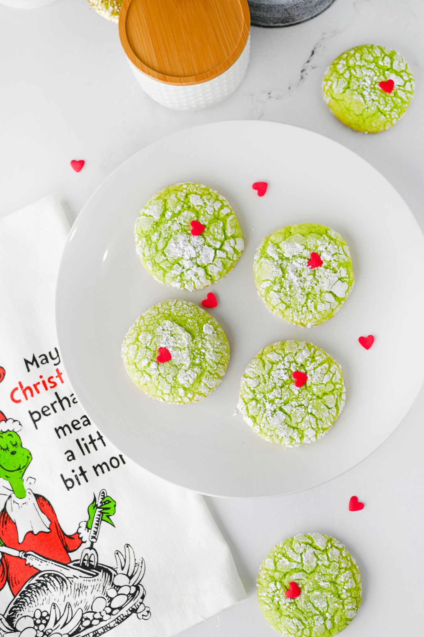 Grinch Crinkle Cookies Set #1