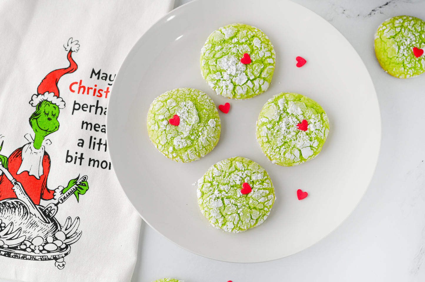Grinch Crinkle Cookies Set #1