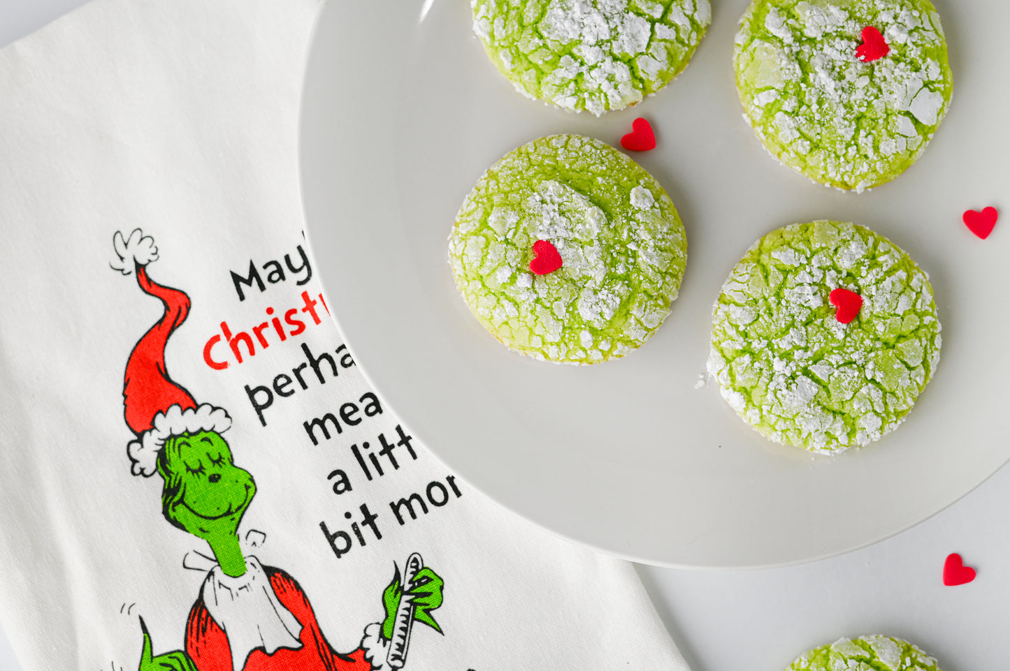 Grinch Crinkle Cookies Set #1