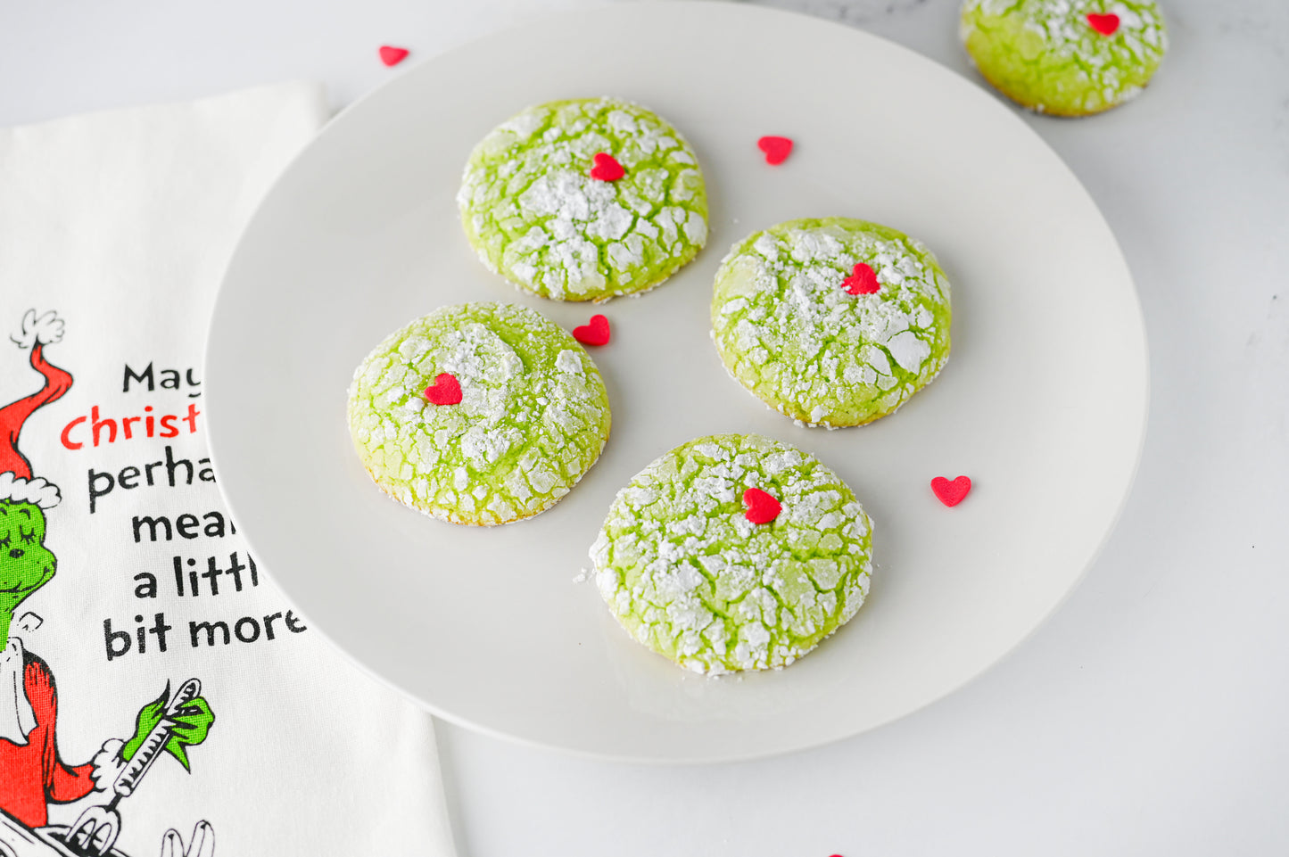 Grinch Crinkle Cookies Set #1