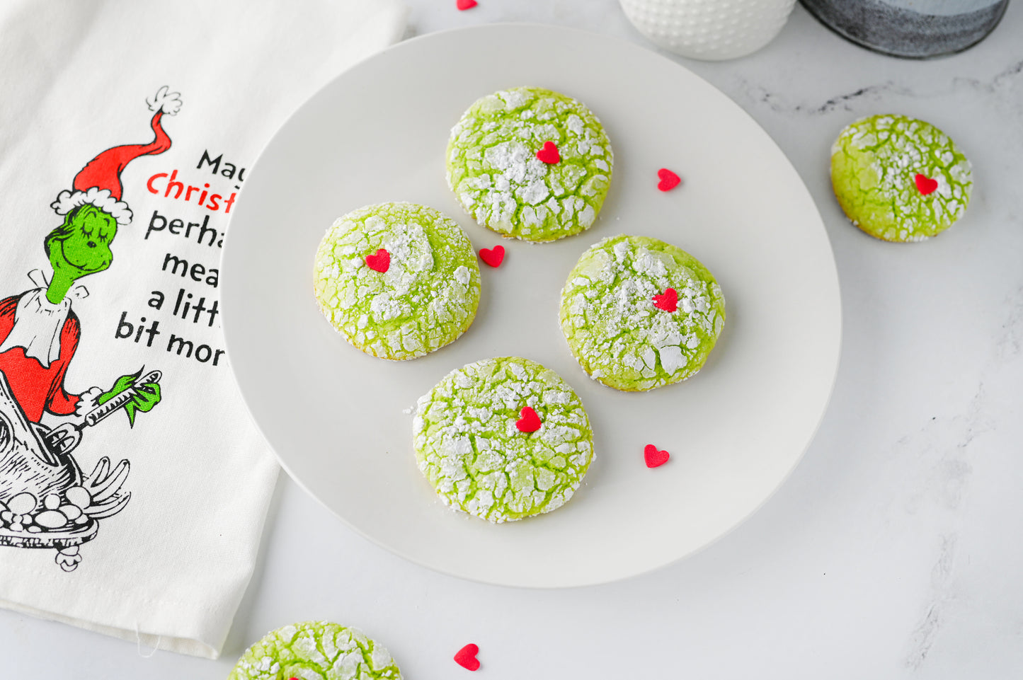 Grinch Crinkle Cookies Set #1