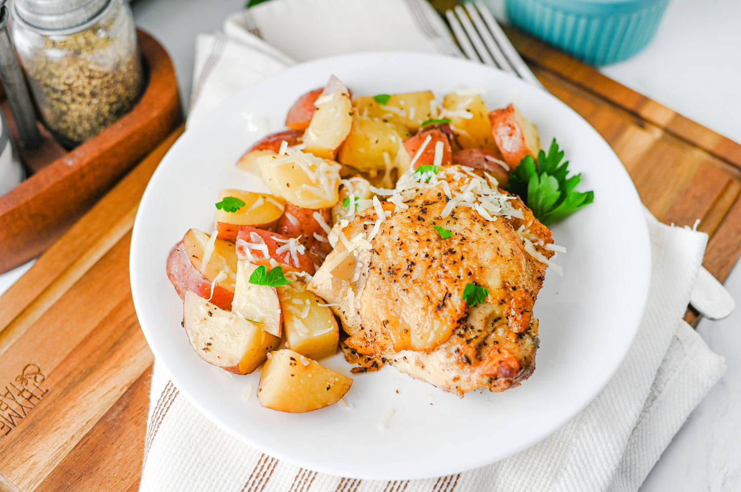 Slow Cooker Garlic Parmesan Chicken and Potatoes Set #2