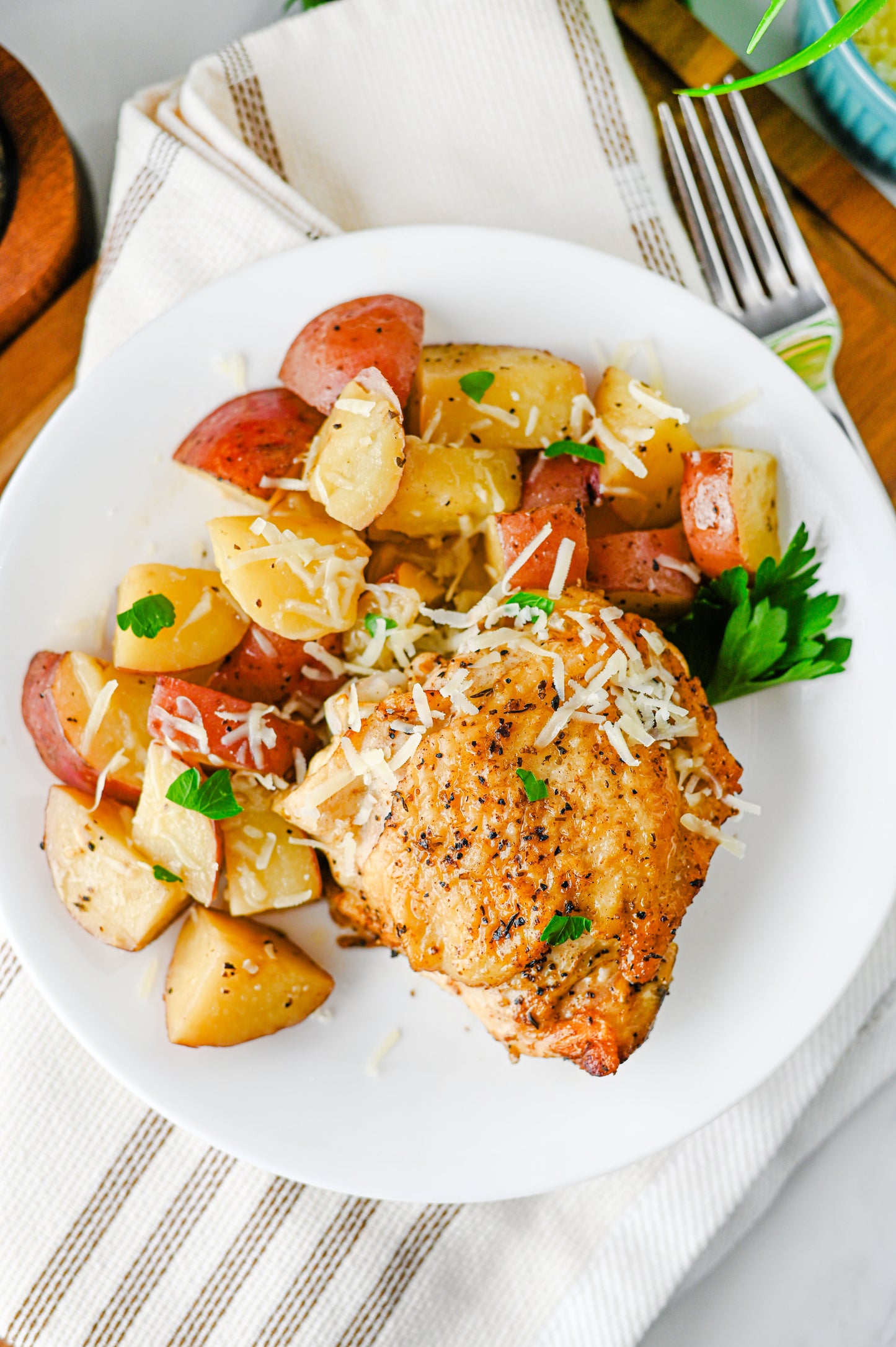 Slow Cooker Garlic Parmesan Chicken and Potatoes Set #2