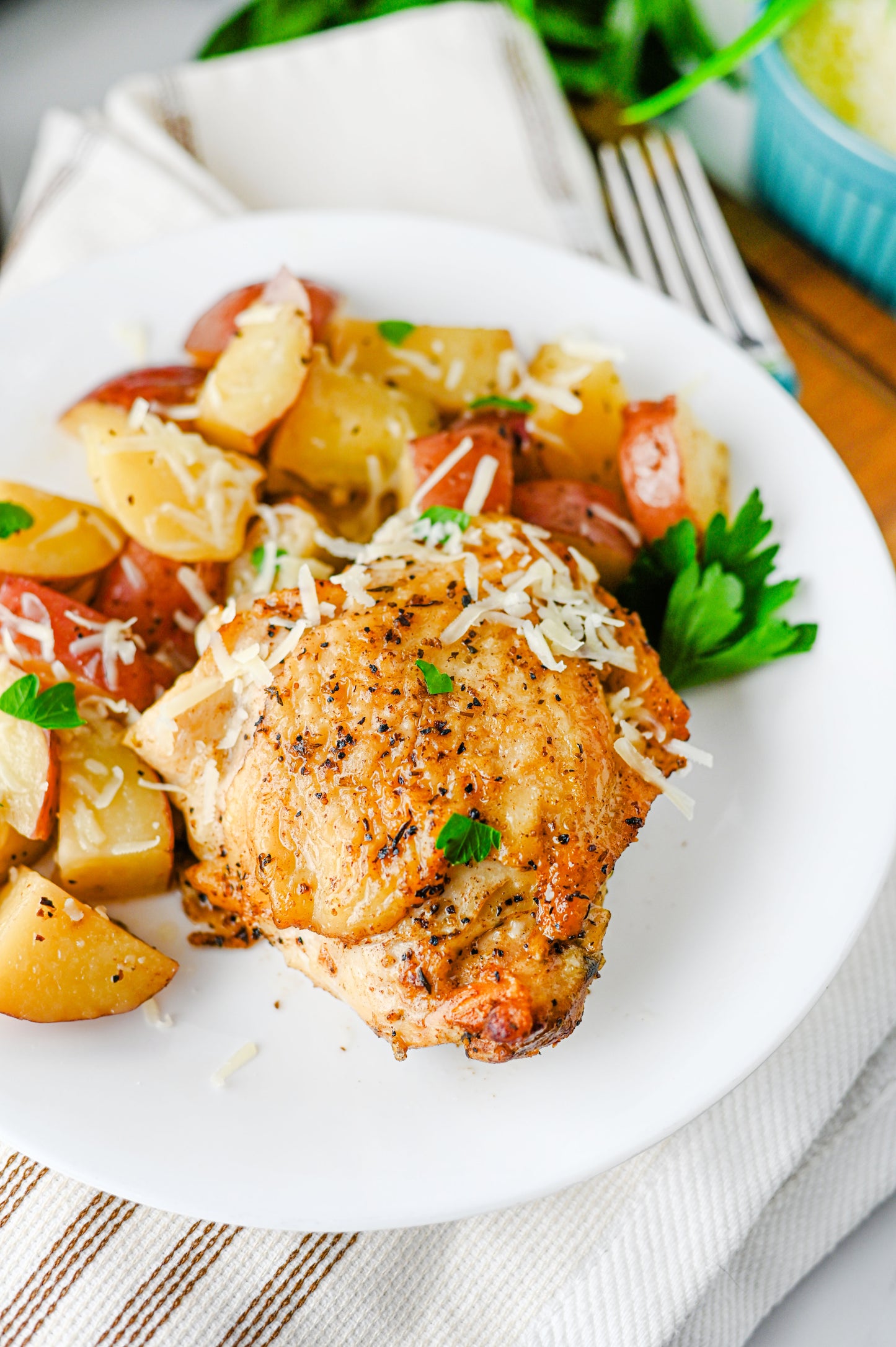 Slow Cooker Garlic Parmesan Chicken and Potatoes Set #2