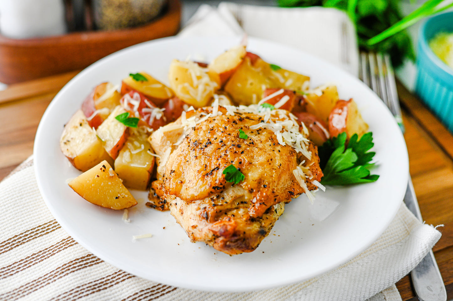 Slow Cooker Garlic Parmesan Chicken and Potatoes Set #2
