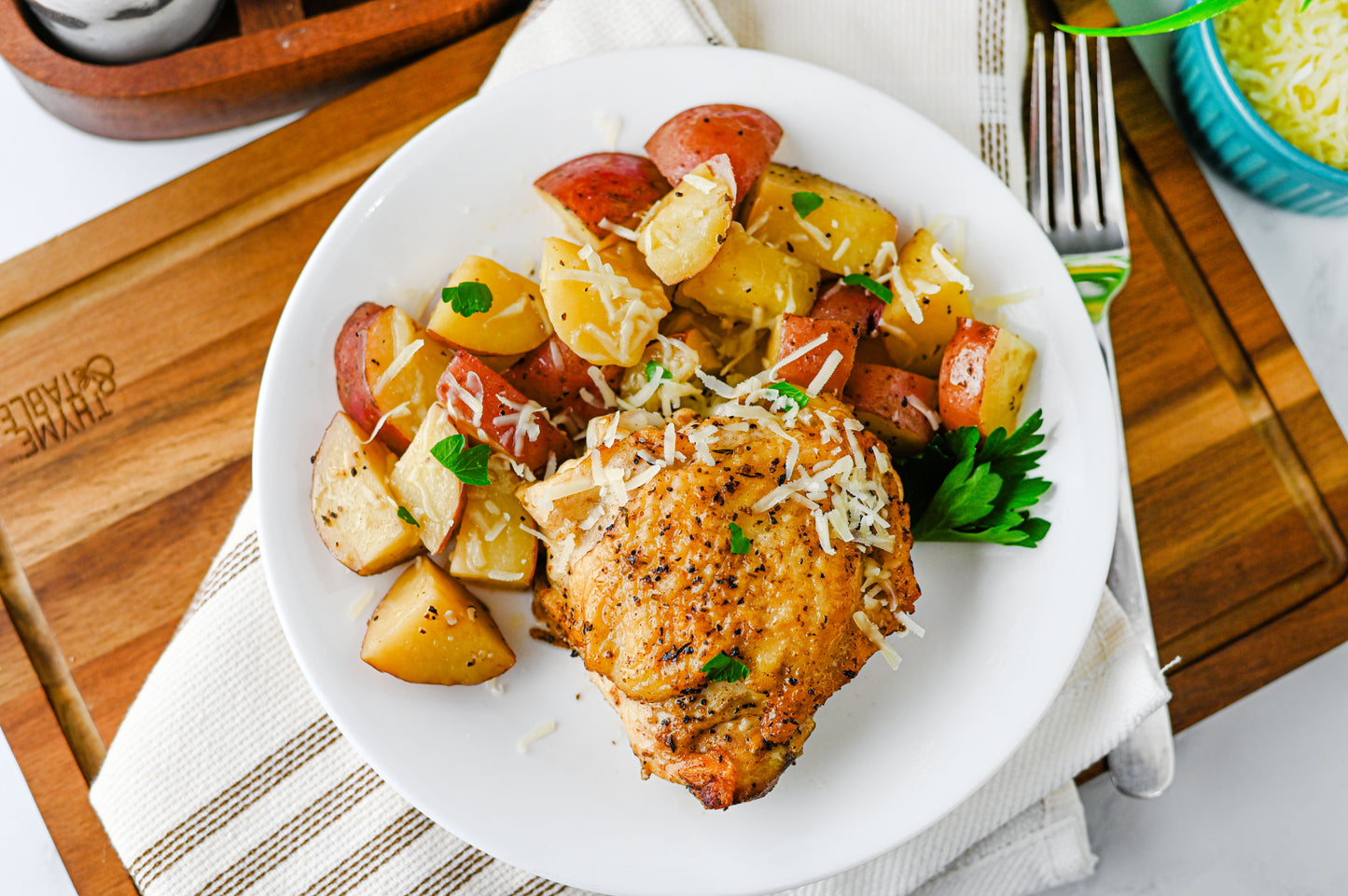 Slow Cooker Garlic Parmesan Chicken and Potatoes Set #2