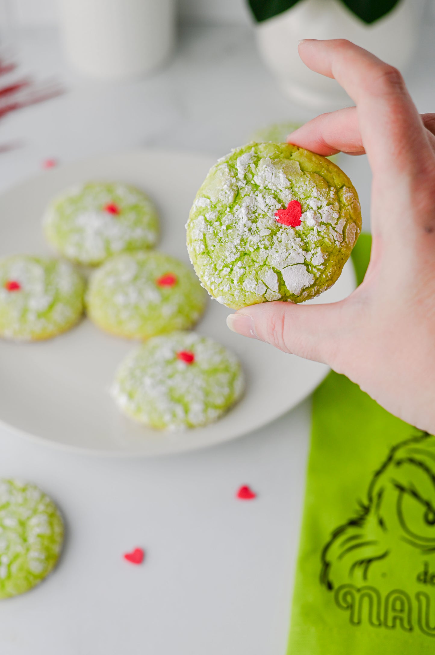 Grinch Crinkle Cookies Set #2