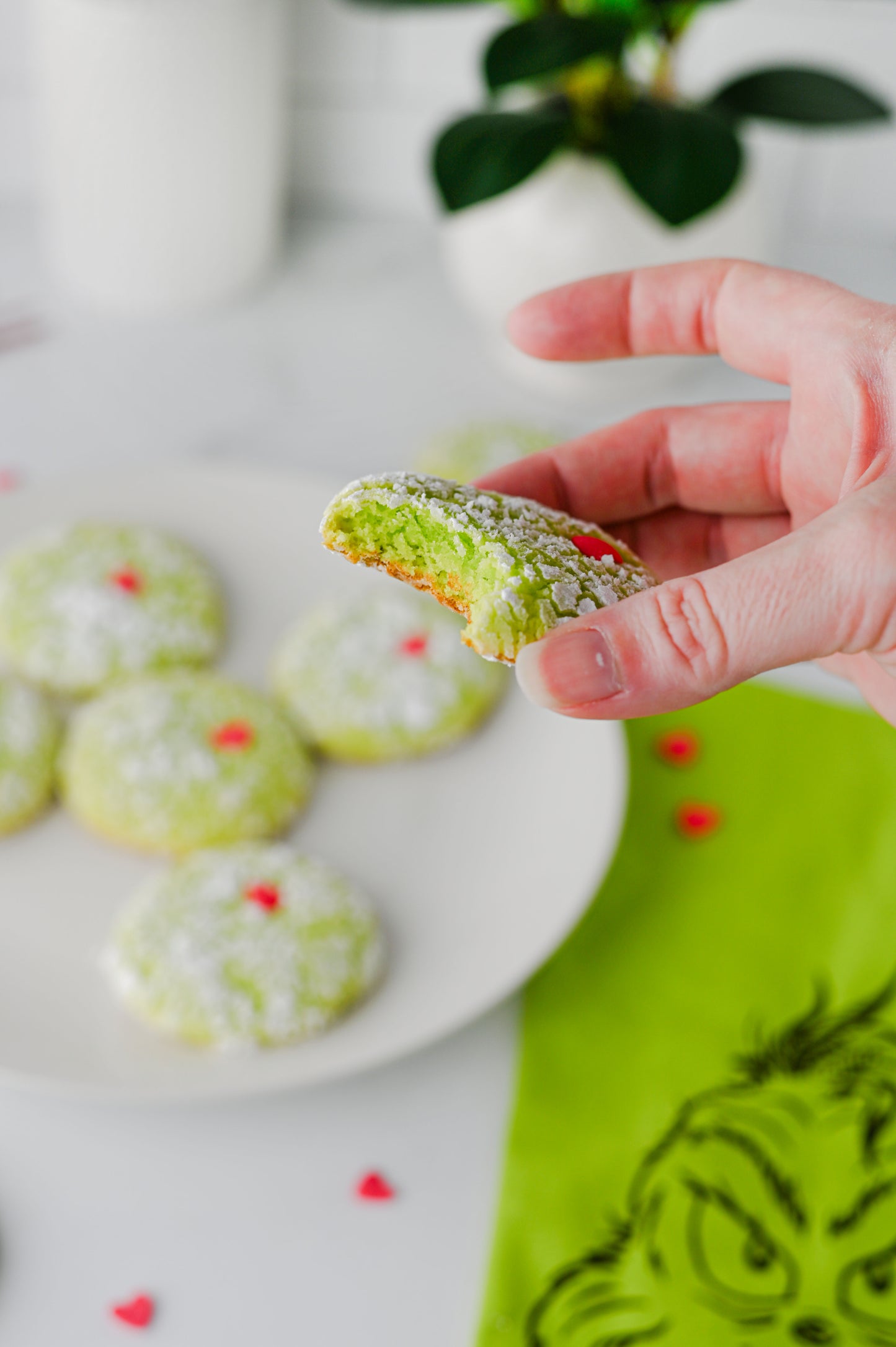 Grinch Crinkle Cookies Set #2
