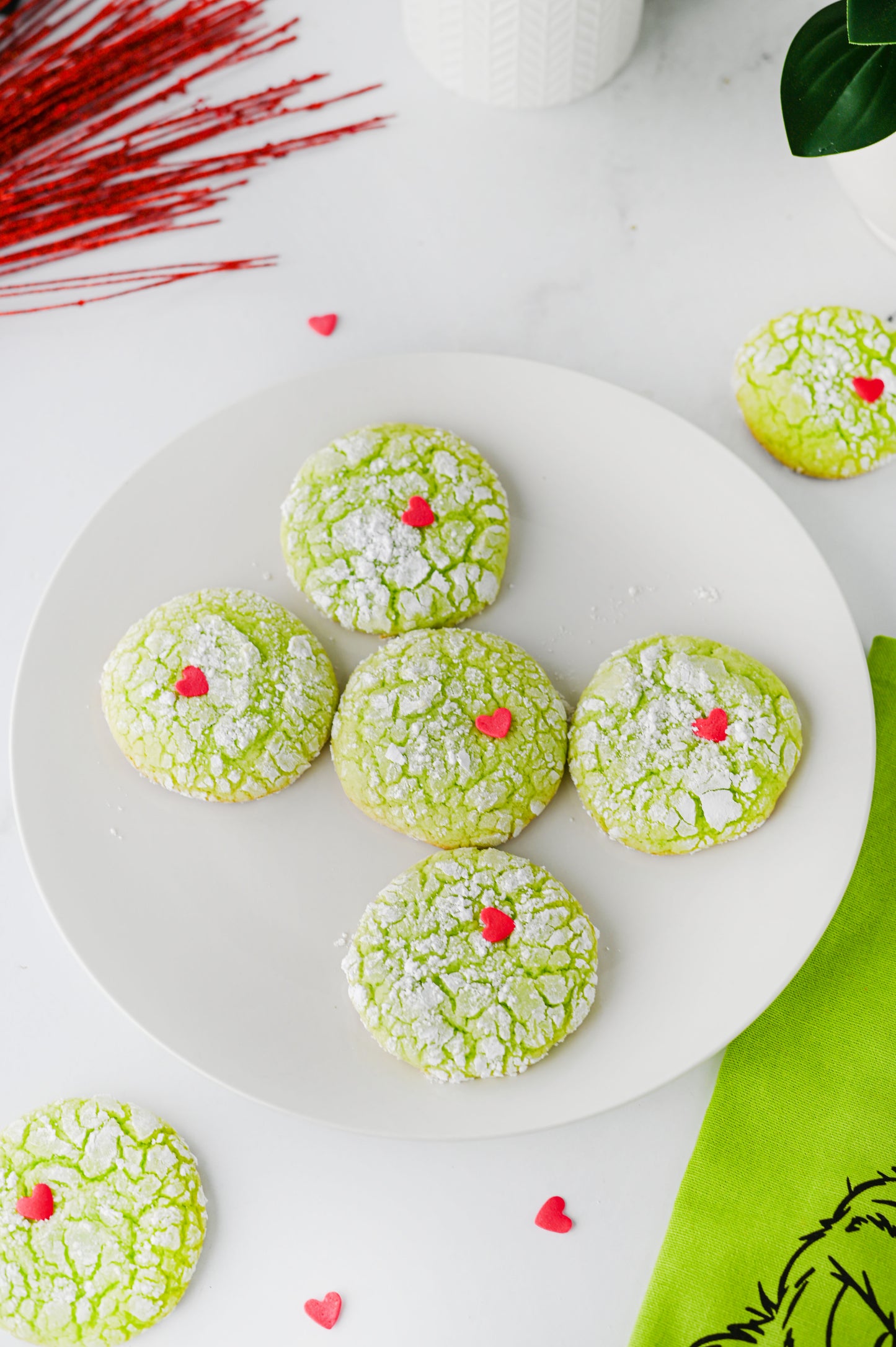 Grinch Crinkle Cookies Set #2