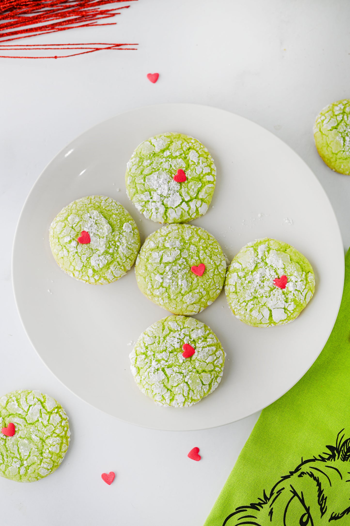 Grinch Crinkle Cookies Set #2