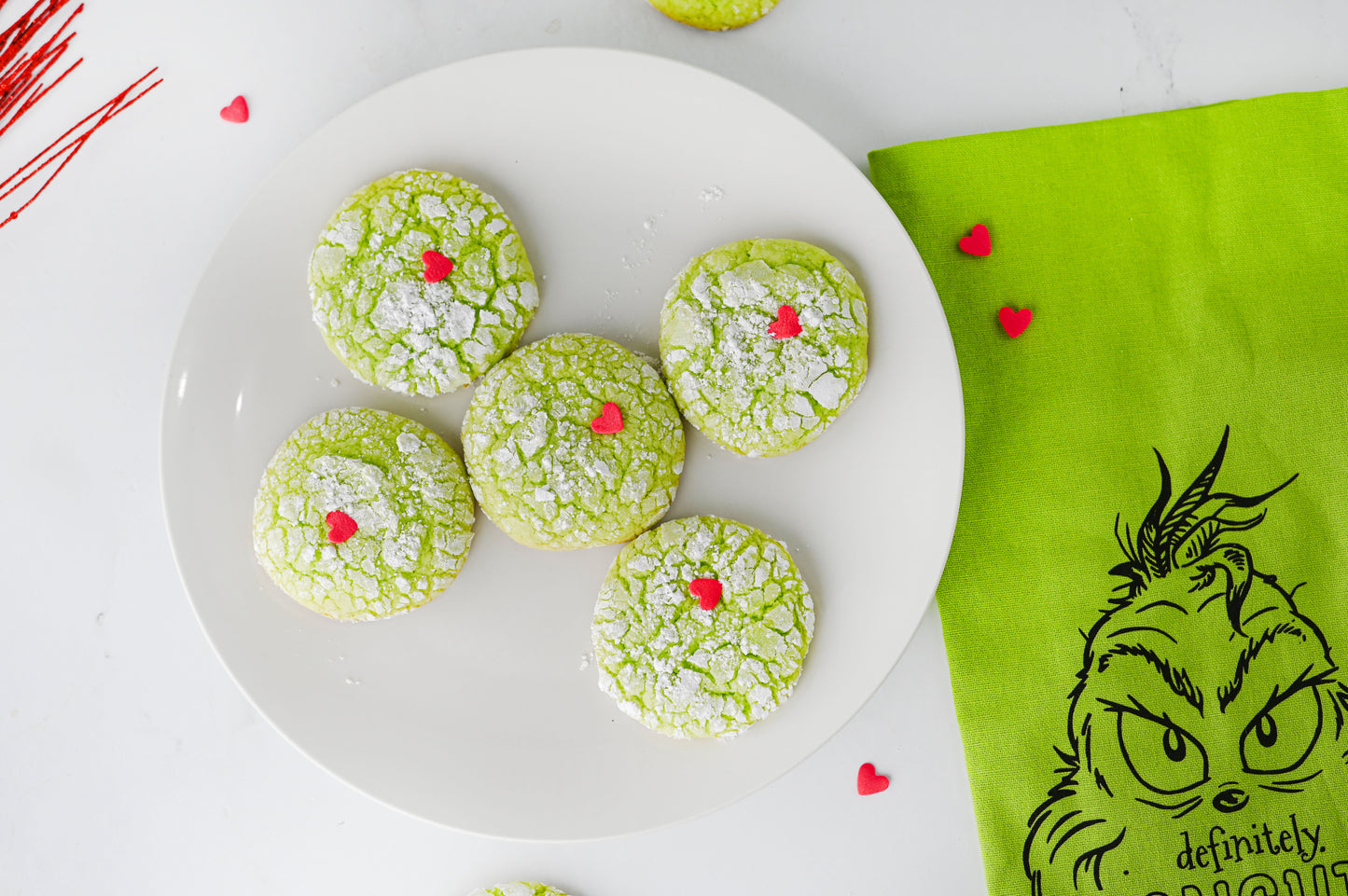 Grinch Crinkle Cookies Set #2