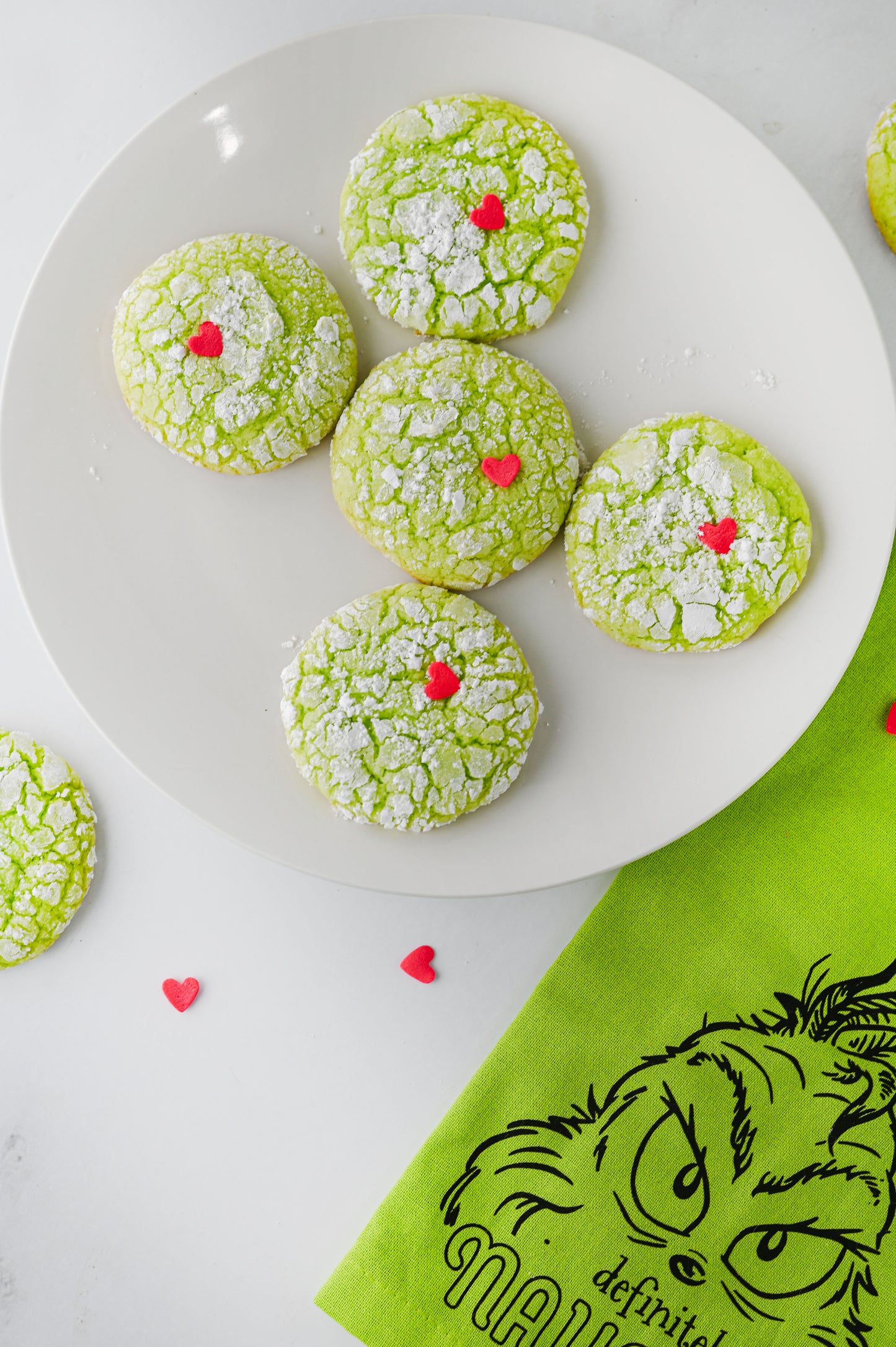Grinch Crinkle Cookies Set #2