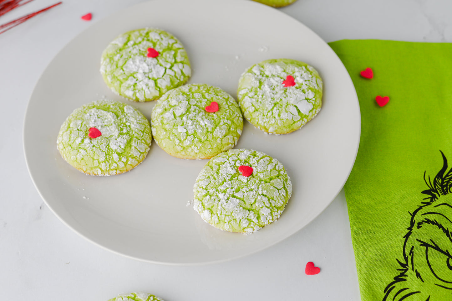 Grinch Crinkle Cookies Set #2