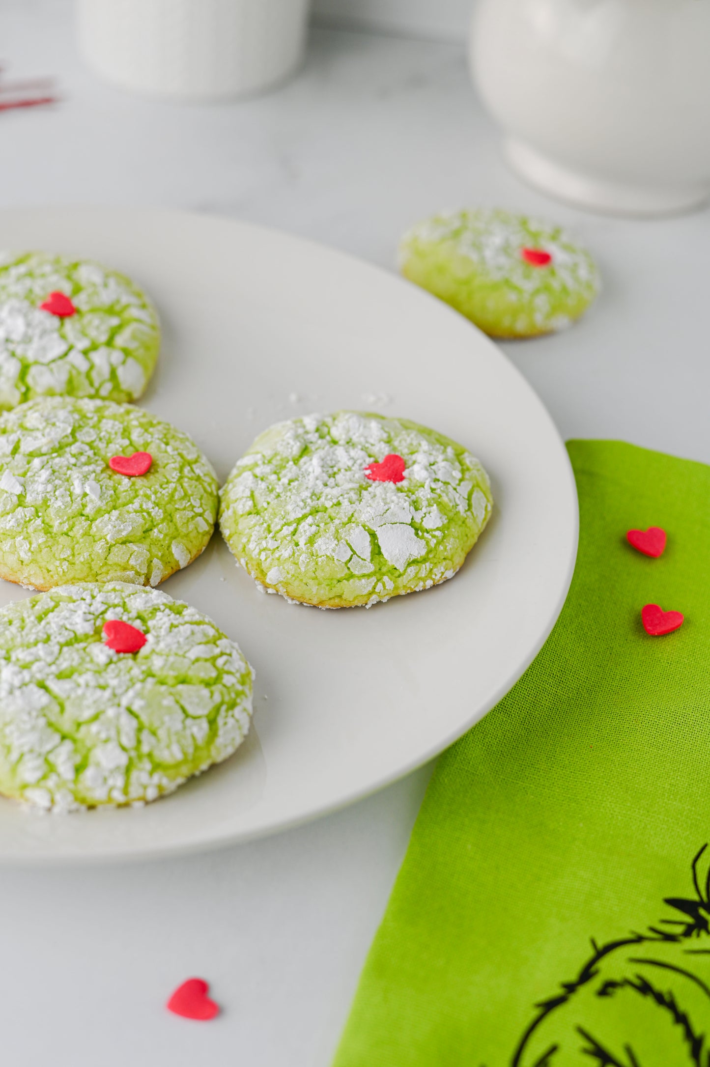 Grinch Crinkle Cookies Set #2