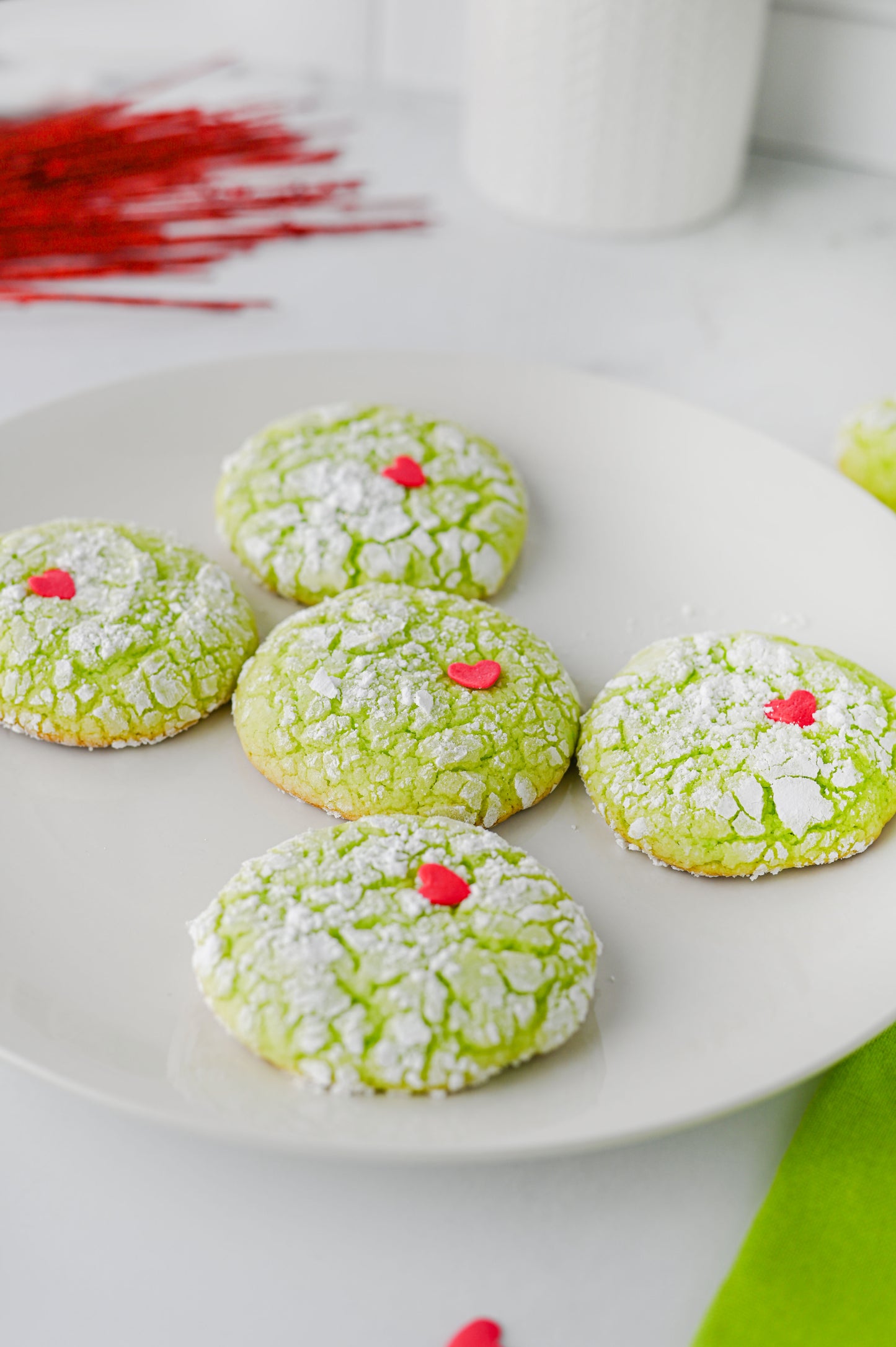 Grinch Crinkle Cookies Set #2