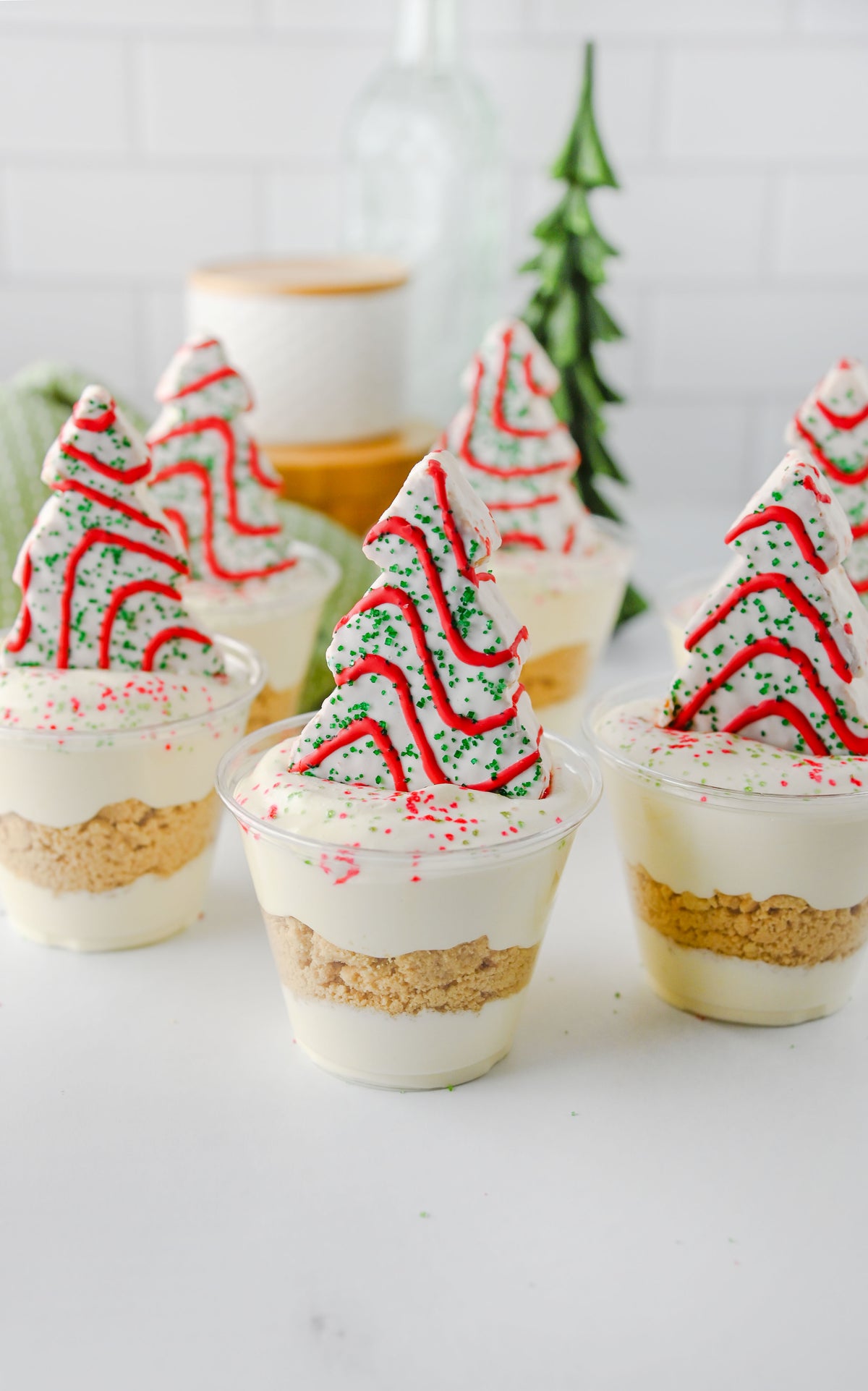 Christmas Tree Cake Dirt Cups Set #3