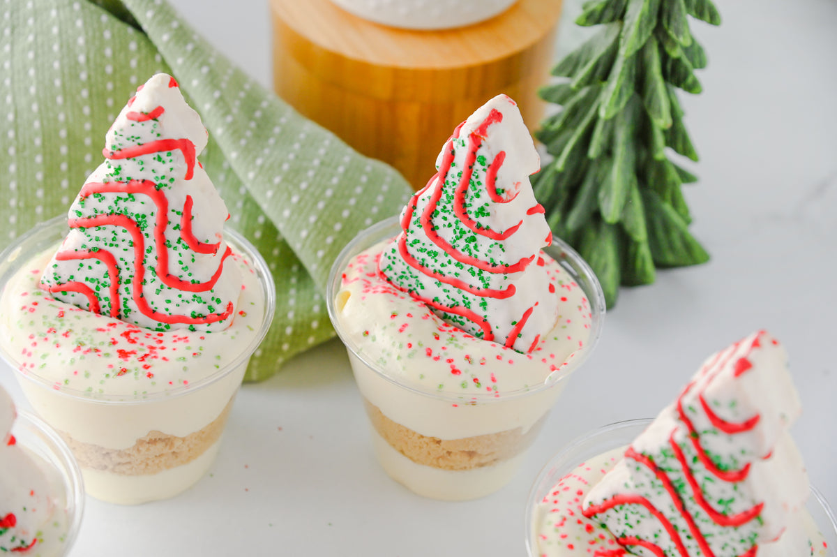 Christmas Tree Cake Dirt Cups Set #3