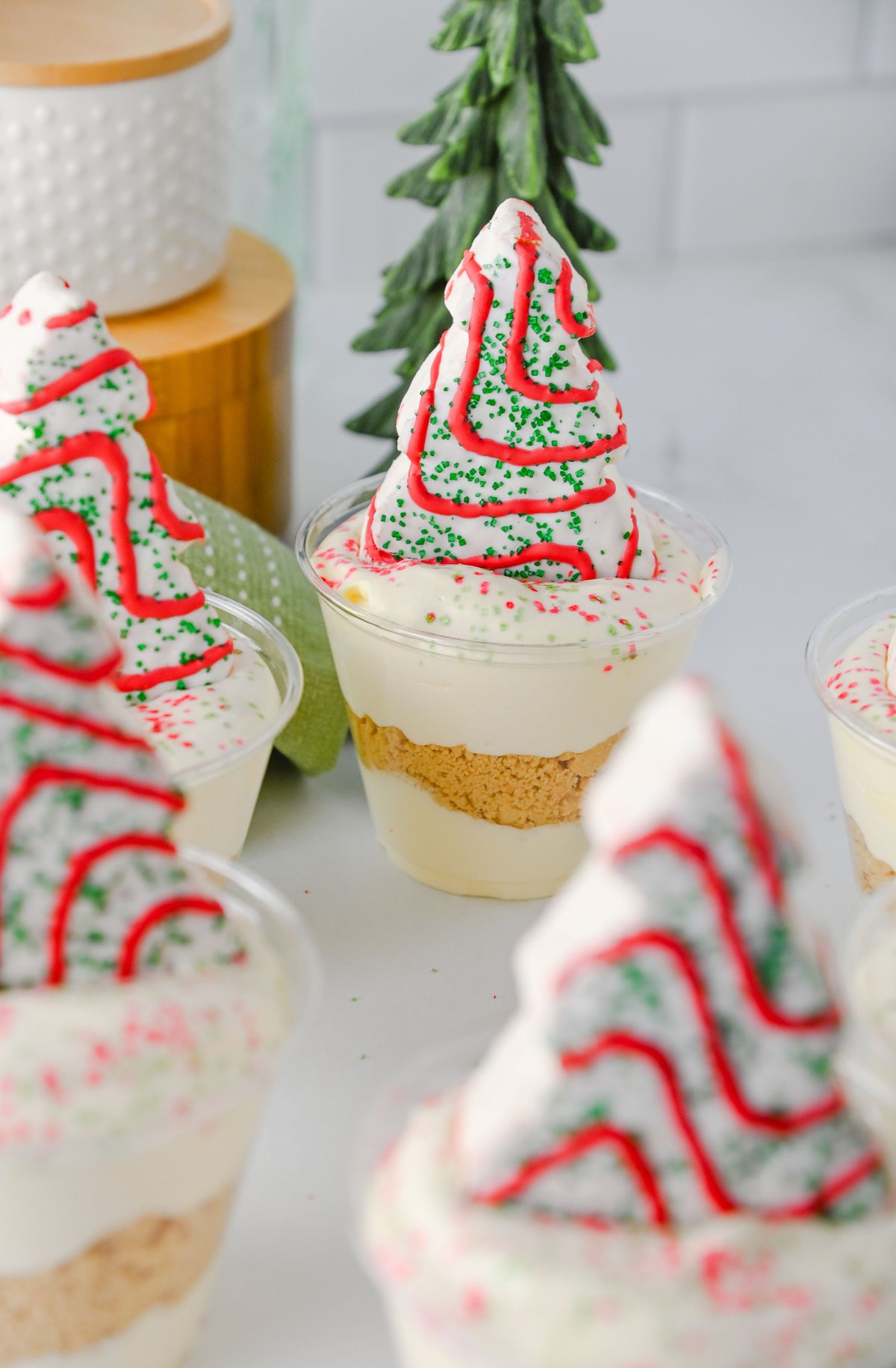 Christmas Tree Cake Dirt Cups Set #3