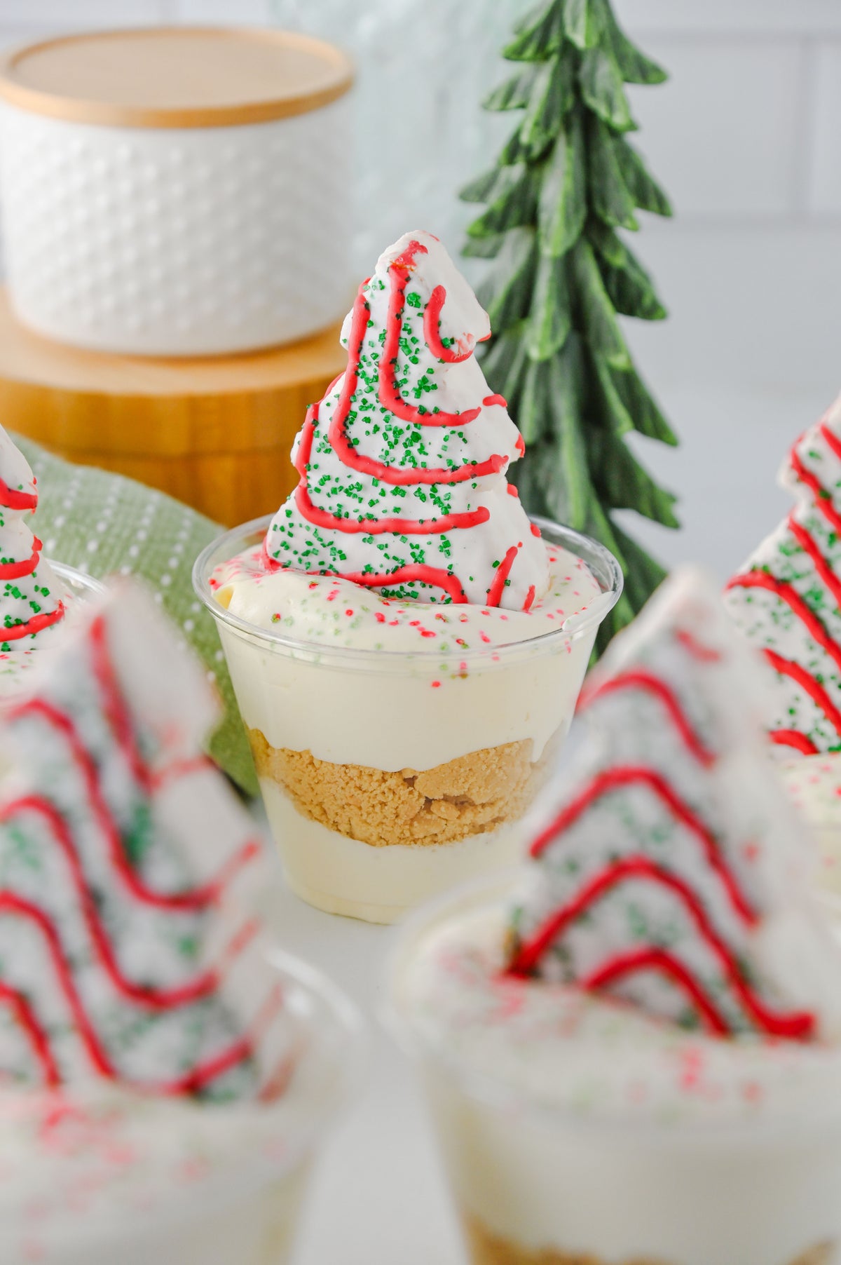 Christmas Tree Cake Dirt Cups Set #3