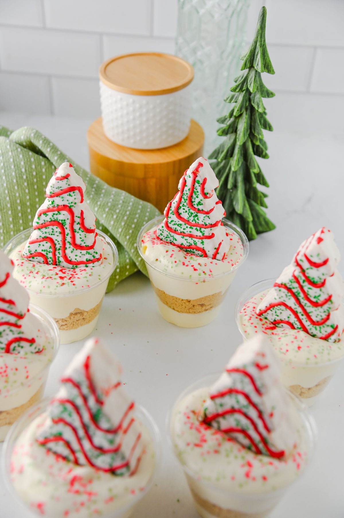 Christmas Tree Cake Dirt Cups Set #3