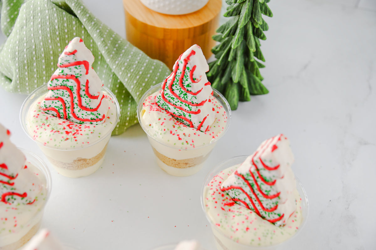 Christmas Tree Cake Dirt Cups Set #3
