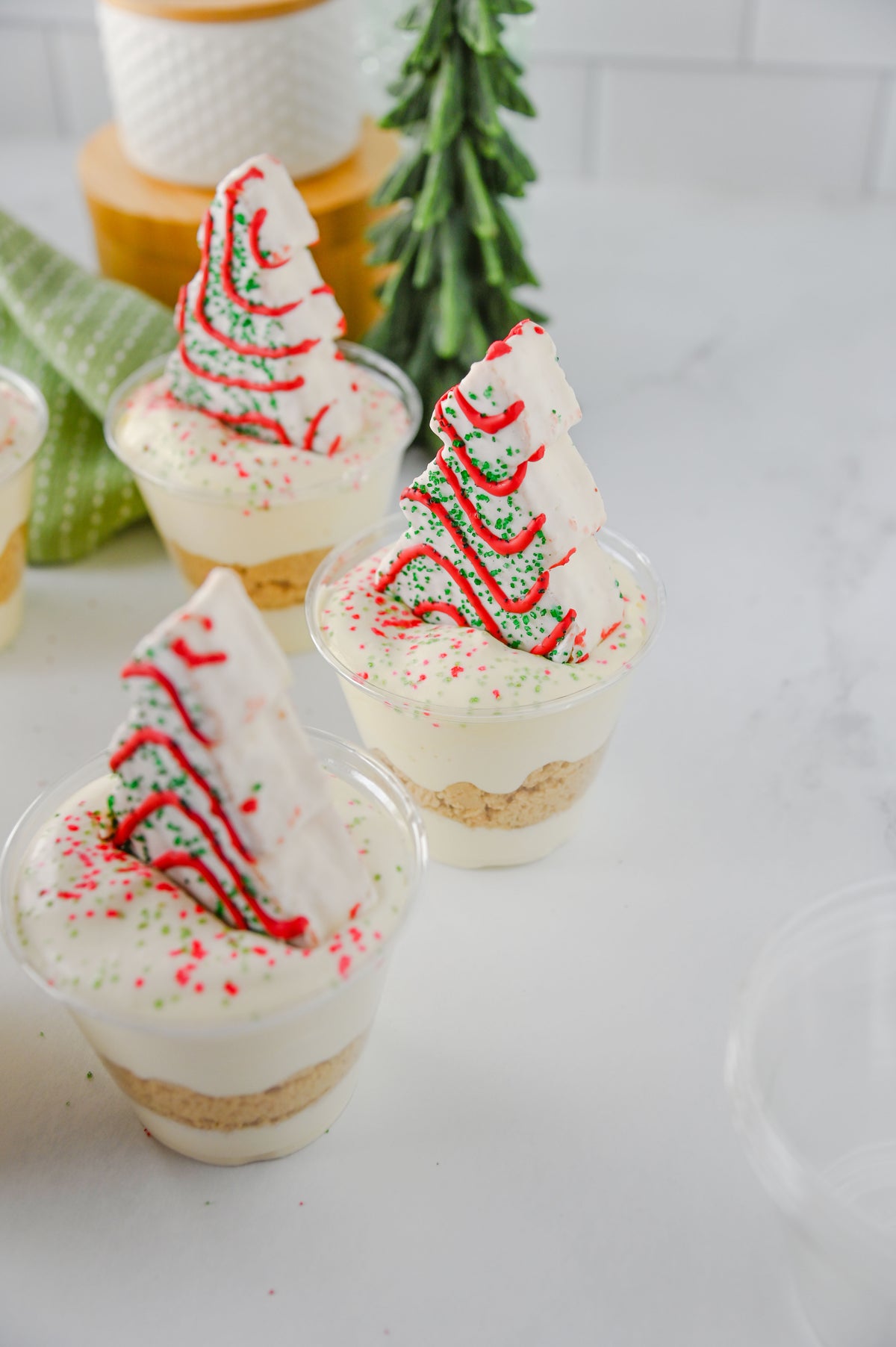 Christmas Tree Cake Dirt Cups Set #3