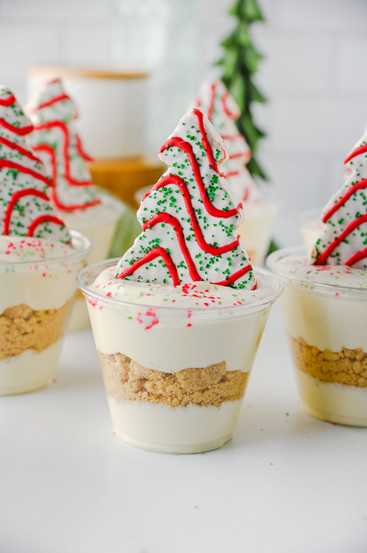 Christmas Tree Cake Dirt Cups Set #3