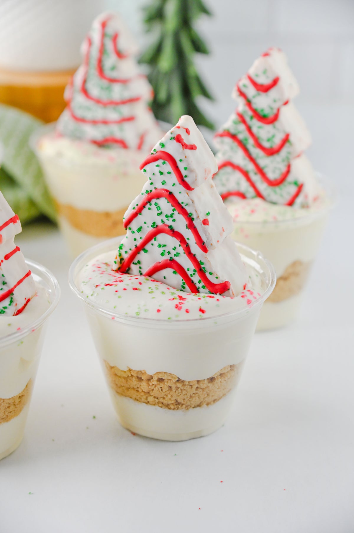 Christmas Tree Cake Dirt Cups Set #3