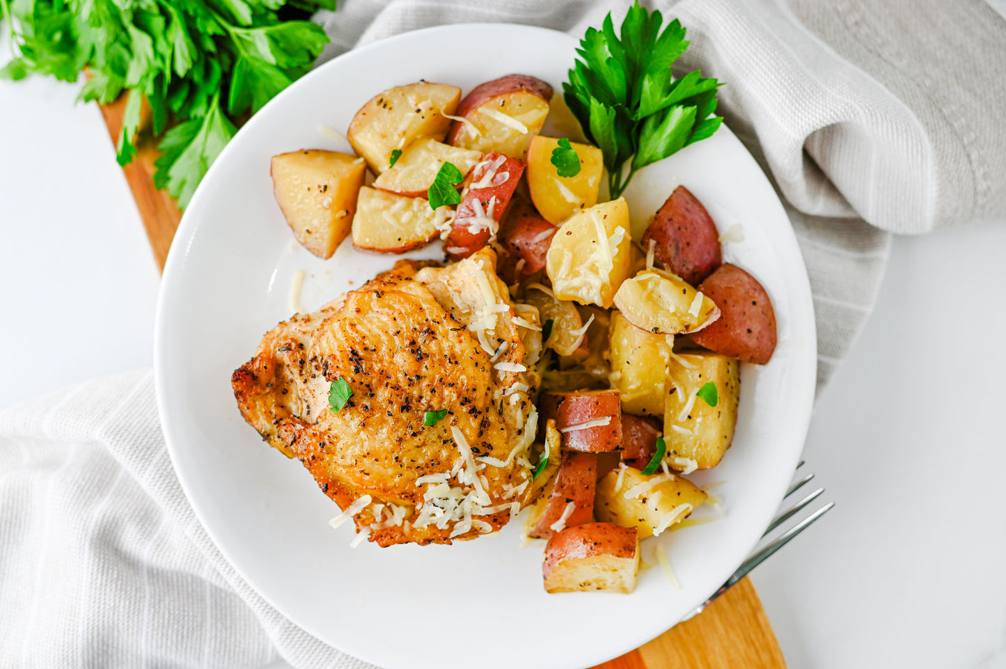 Slow Cooker Garlic Parmesan Chicken and Potatoes Set #3