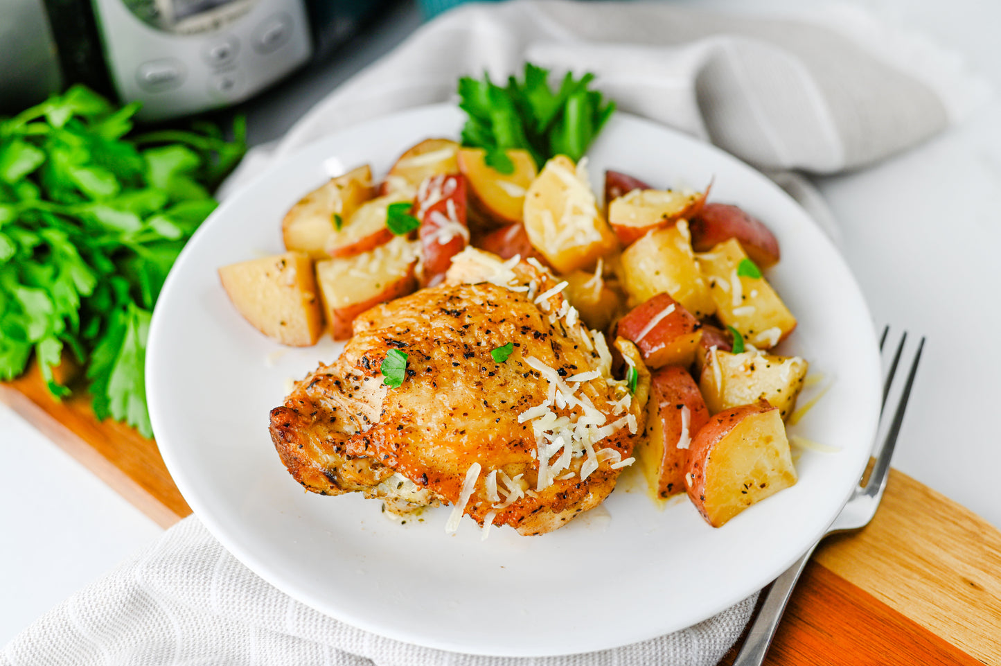 Slow Cooker Garlic Parmesan Chicken and Potatoes Set #3