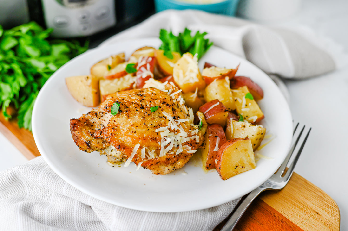 Slow Cooker Garlic Parmesan Chicken and Potatoes Set #3