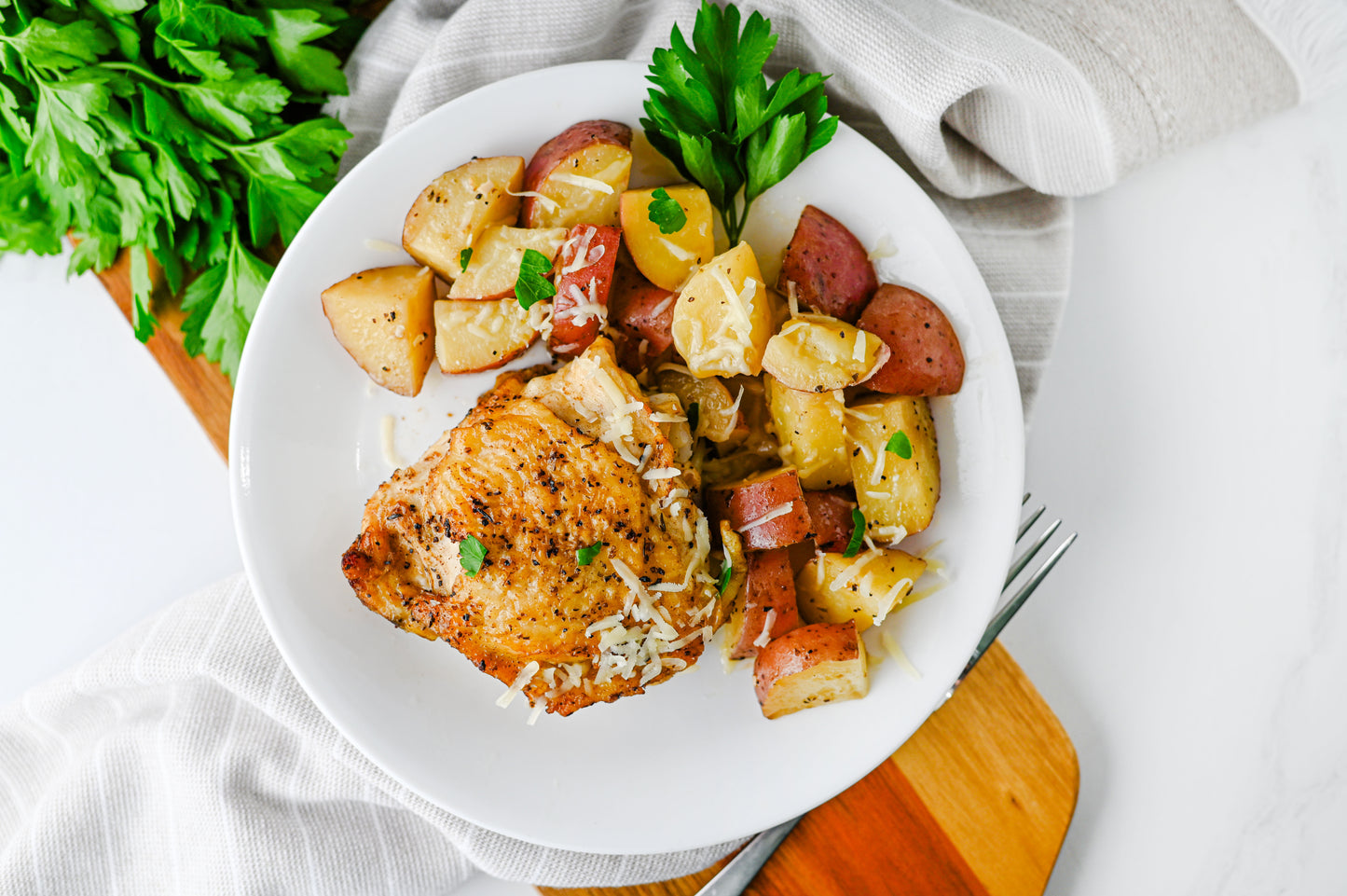 Slow Cooker Garlic Parmesan Chicken and Potatoes Set #3