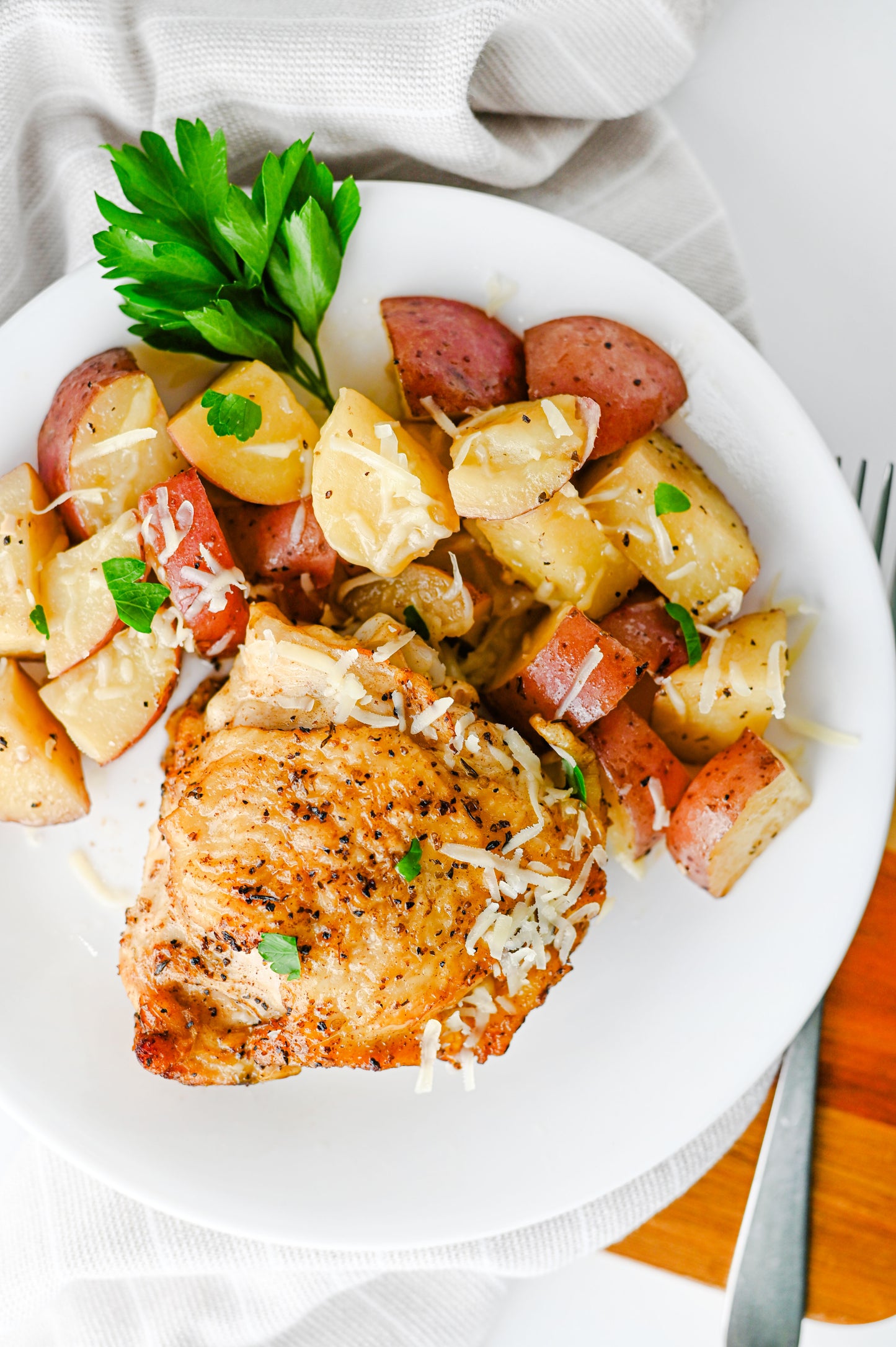 Slow Cooker Garlic Parmesan Chicken and Potatoes Set #3