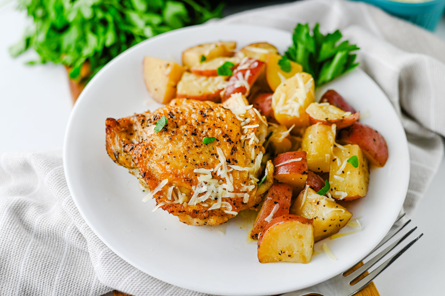 Slow Cooker Garlic Parmesan Chicken and Potatoes Set #3
