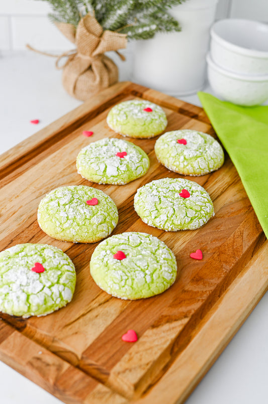 Grinch Crinkle Cookies Set #3