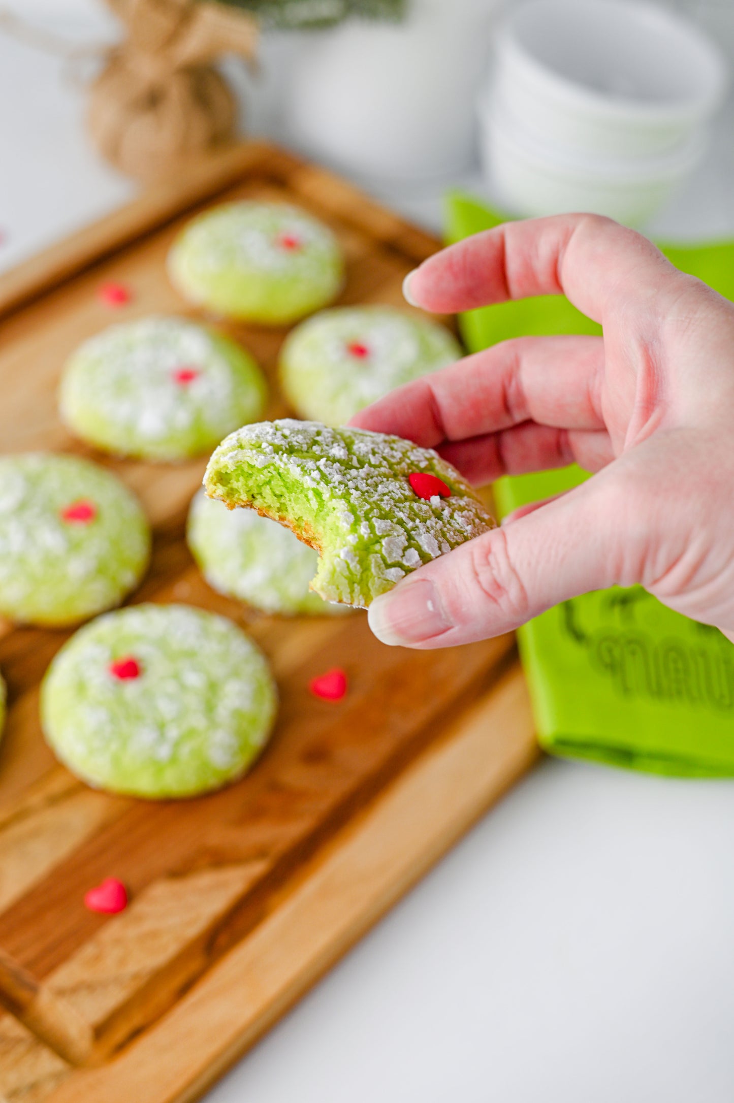 Grinch Crinkle Cookies Set #3