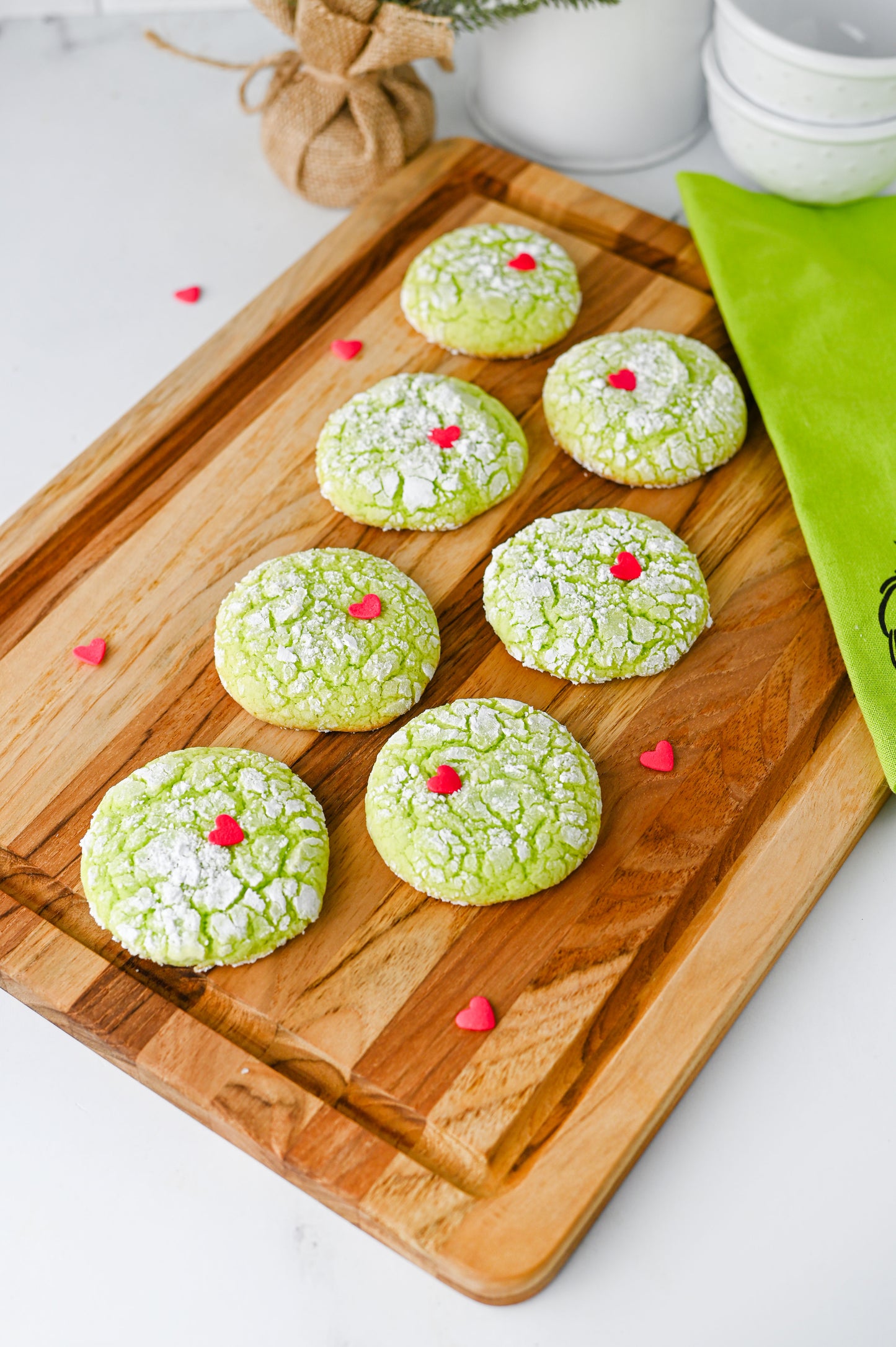 Grinch Crinkle Cookies Set #3