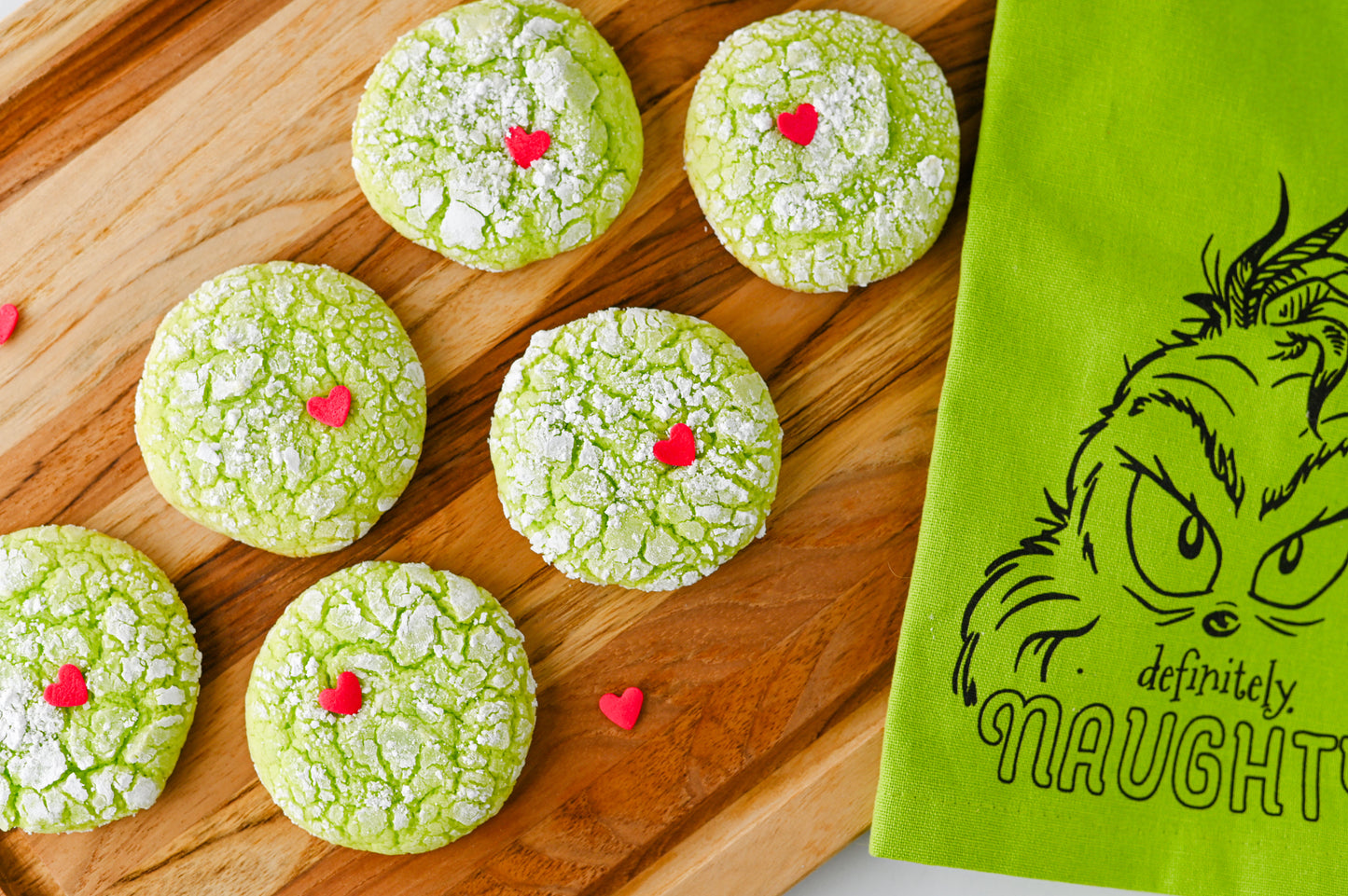 Grinch Crinkle Cookies Set #3