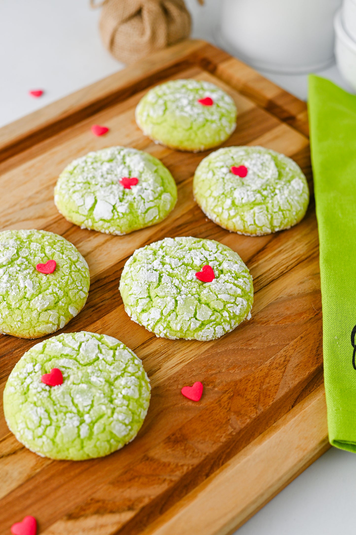 Grinch Crinkle Cookies Set #3